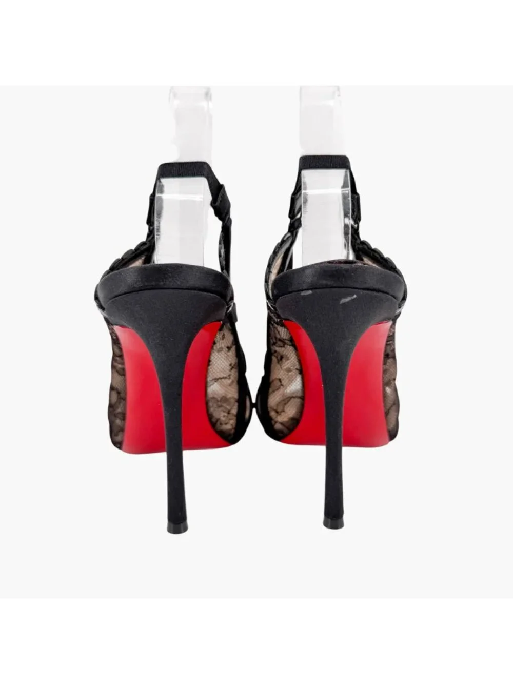 Christian Louboutin Guiptik Slingback Pumps Heels Lace Chantilly Size 40 US 10
